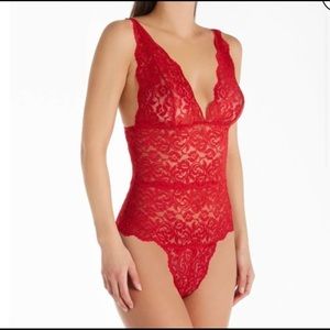 Like new sexy red teddy lingerie! Fits S/M